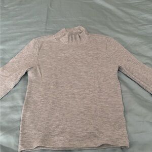 American Eagle Outfitters Light Gray Ribbed Sweater